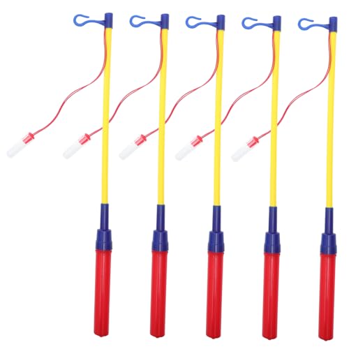 Kisangel 5pcs LED Lantern Poles Luminous Lantern Stick Lightweight Portable Walking Stick Safe Reusable for Holiday Decorations