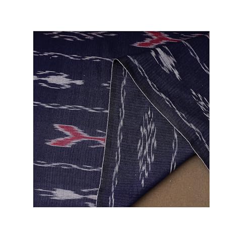 Image of Premium Sambalpuri Ikat Weave Pure Handloom Cotton Shirt Fabric - Authentic Odisha Traditional Tie-Dye Craft, Soft & Breathable Natural Cotton Material for Custom Tailoring, Casual & Formal Wear