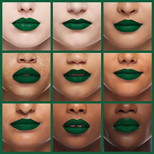 Dark Green Lipstick - Forbidden Forest, By Kuckian - Halloween Matte Green Lipstick - Long Lasting 12-Hour Vegan & Cruelty Free #TOP3