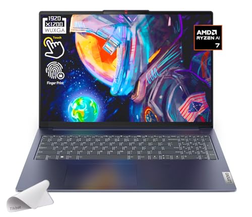 Image of Lenovo IdeaPad 5 Slim - 16 inch WUXGA (1920 x 1200) Touchscreen Laptop - 8Cores AMD Ryzen 7 8845HS - 16GB LPDDR5x-6400 Memory - 1TB PCIe SSD - Windows 11 Home - Fingerprint - w /Mouse Pad