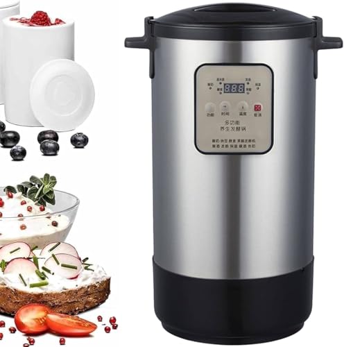 12-Liter Fully Automatic Yogurt Machine, 110 Watt Commercial Yogurt Maker with Timer and Temperature Control, Stainless Steel Container, Yogurt