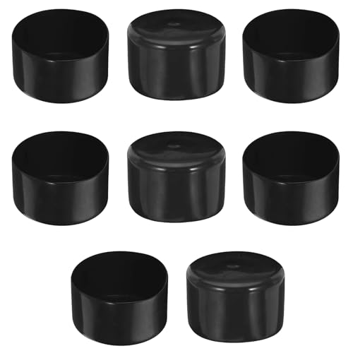 Lot de 8 embouts en caoutchouc, capuchons ronds en PVC pour tubes, clôtures, poteaux de tuyau, meubles, balustrades (BK)