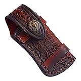 Messertasche für Gürtel, Messer Gürteltasche Leder für 9-11,5 cm Messer, Messer Etui Leder Taschenmesser Messerscheide Handgemachtes Geschenk für Klappmesser (ohne Messer)
