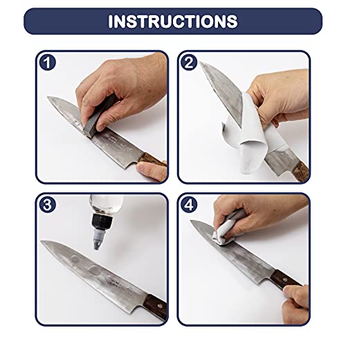 Pugez Knife Oil Rust Eraser Kit, Extra Large Rust Eraser, Sword Oil Knife Maintenance Oil (3.4 Oz) For Carbon Steel Knives, Protection ＆ Lubricant Knife Care Cleaning Set, Blade Oil For Knives #TOP4
