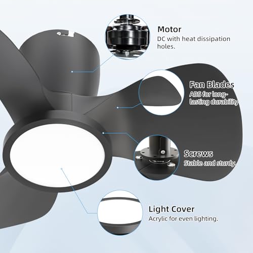 Ventilador de techo con luz reversible y LED