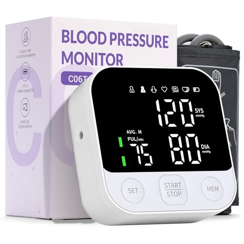 Blood Pressure Monitor Upper Arm Monitors Machine for Home Use Adjustable 8.7-16.5 inches Cuff Bp Machine with LED Display Storage Bag