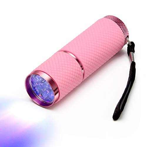 Coolrunner 1PCS LED Flashlight, Small Glow Flashlights with 9 LED Lights, Portable Light Nail Dryer for Nail Gel (Pink)