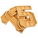 Toyvian Bandejas de Madera Forma de Números Bandeja Grande para Charcutería y Frutas Resistente y Versátil para Reuniones Familiares y Decoración