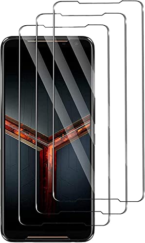QJOY Für Asus ROG Phone 2 Panzerglas Schutzfolie, [3 Stück] Panzerglasfolie, Bildschirmschutzfolie 9H Festigkeit, Anti-Kratzen, Anti-Öl, Anti-Bläschen für Asus ROG Phone 2