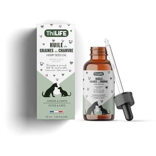 Thilife – Huile de Graines de Chanvre pour Chiens & Chats Adultes...