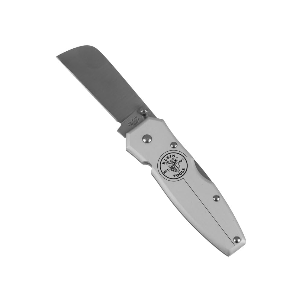 Klein Tools 44007 Electricians Knife, Lightweight Lockback Knife with 2-1/2-Inch Coping Blade and Silver Handle