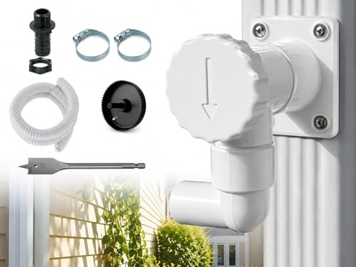Collecteur d'eau de Pluie - Kit Complet - Fabrication Francaise - Conduits Rectangulaires 60x80 mm - Blanc