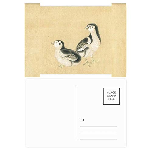 Figurine chinoise et peinture Père Noël en carte postale de remerciement