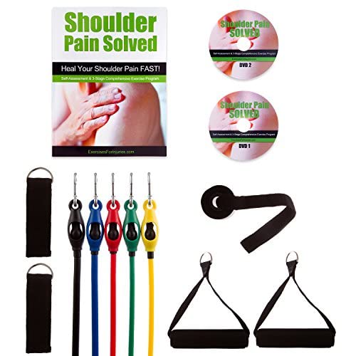 DVD y manual para alivio del dolor de hombro y cuello, más kit de tubos de resistencia para terapia de tejidos profundos miniatura 1