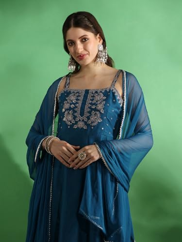 Image of Globus Women Kurta Set (GS580404 Blue XS)