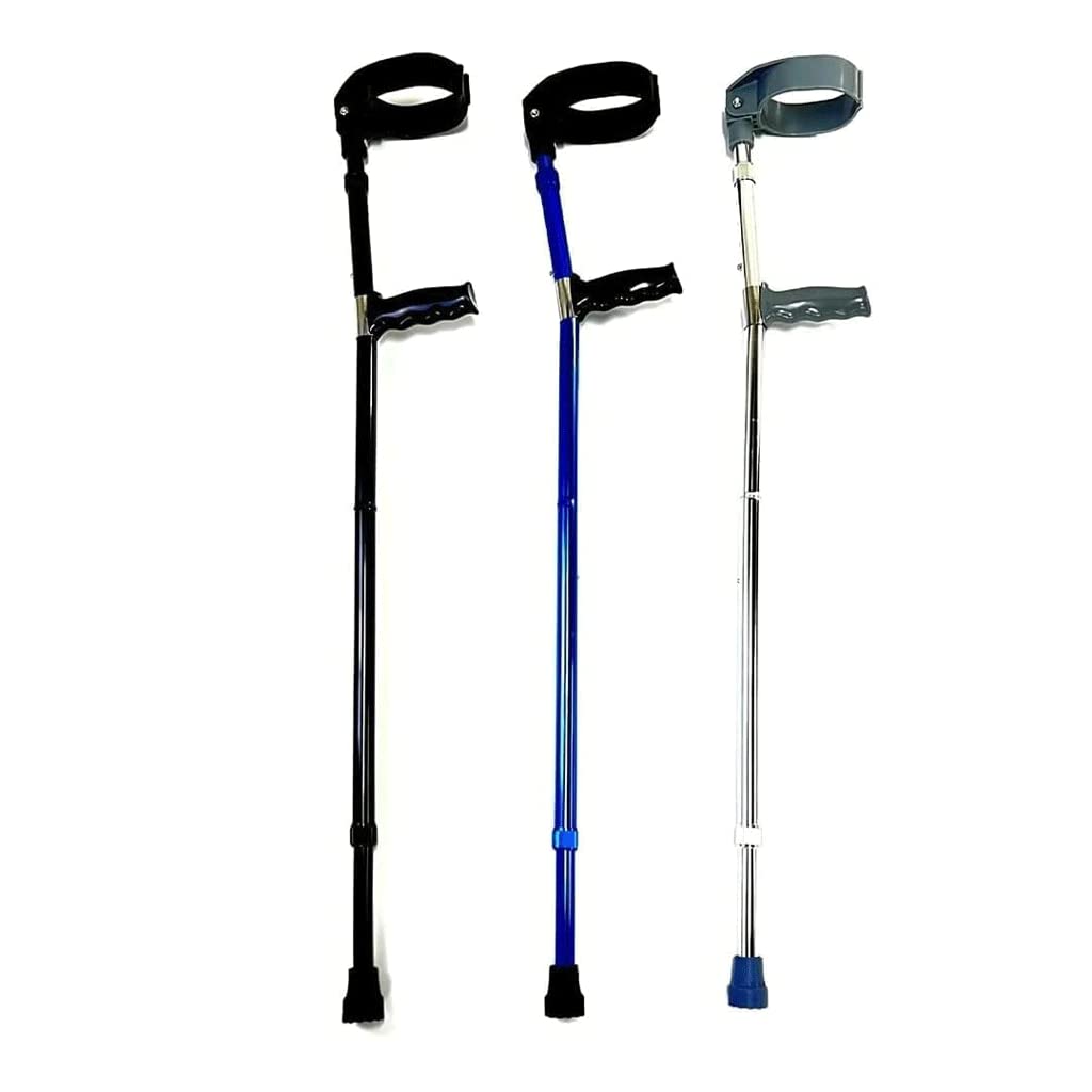 LIOONS Muletas médicas, muletas, Bastones para Caminar, bastón Plegable de Aluminio, Ligero, Ajustable en Altura, muletas para Hombres y Mujeres