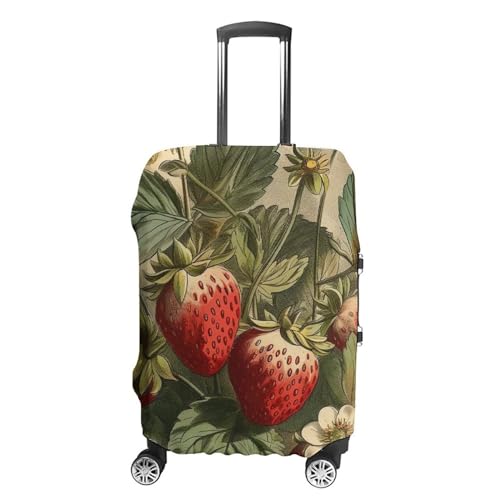 Red Strawberry Luggage Covers Tsa Approved Suitcase Cover Elastic Washable Luggage Sleeve Carry on Cover Protector Anti-Scratch Suitcase Protector Fits 19-30 Inch Case(XL)