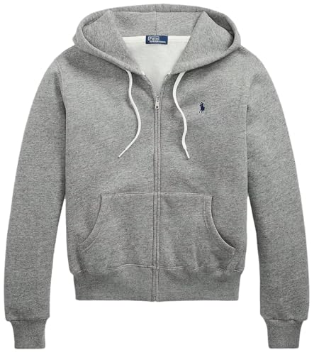 Polo Ralph Lauren グレー フルジップ フーディ M POLO RALPH LAUREN Womens Full Zip Hoodie (XS, Grey) at Amazon