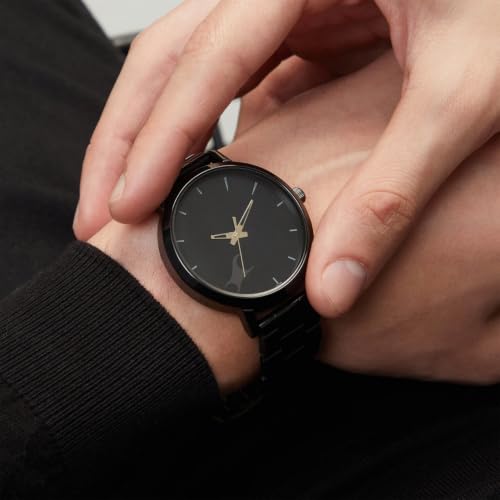 Image of Fastrack Plain 3 Hands Black Round Dial Black Plating Stainless Steel Strap Mens Watch - NT3242NM01
