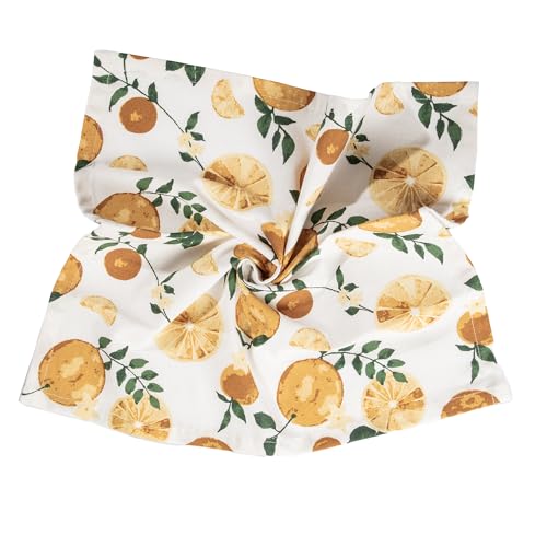 Image of R home Orange Printed Cotton Table Napkins Set of 6 (40x40 cm / 16x16 Inches) Reusable & Machine Washable Cloth Napkins for Dining Table, Dinner, Parties & Kitchen Use with Hemmed Edges