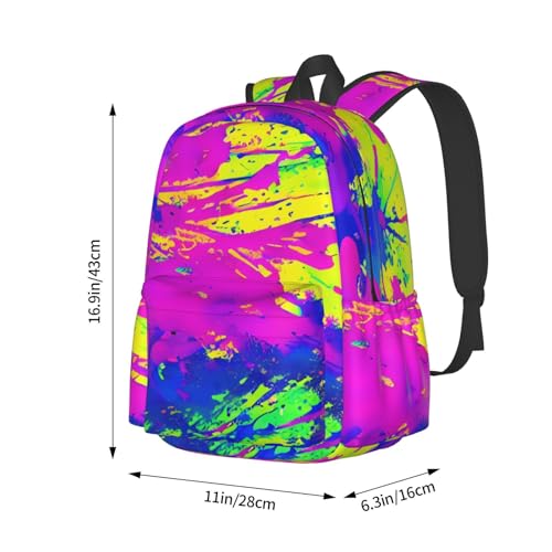 Rainbow Paint Splatters Backpacks 15 Inch Laptop Backpack Multipurpose Double Shoulder Bag for Men Women Gifts4