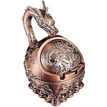 Ash Tray,Ashtrays for Smokers Indoor,Smokeless Ashtray,Home Ashtrays,Ashtray with Lid,Zodiac Ashtray, Antique Bronze Windproof Ashtray for Home, Office, Coffee Shop, Restaurant, Hotel