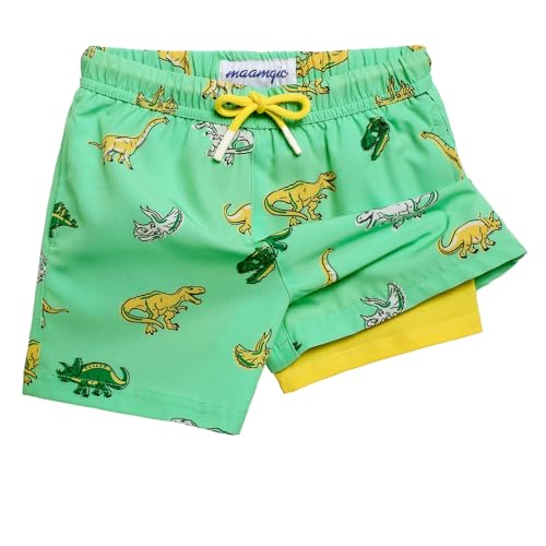Image of maamgic Boys Swim Trunks with Compression Liner Quick Dry Swim Shorts Anti-Chafe Boy Bathing Suit