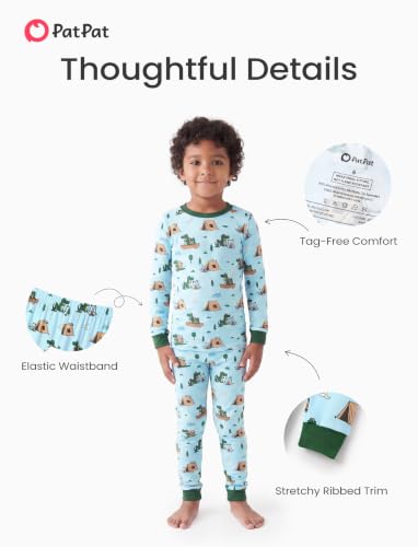 Image of PATPAT Toddler & Kids Pajama Sets with Bamboo Viscose, Snug Fit Pjs for Girls, All-Season Comfort Sleepwear, Ages 2-12 Years