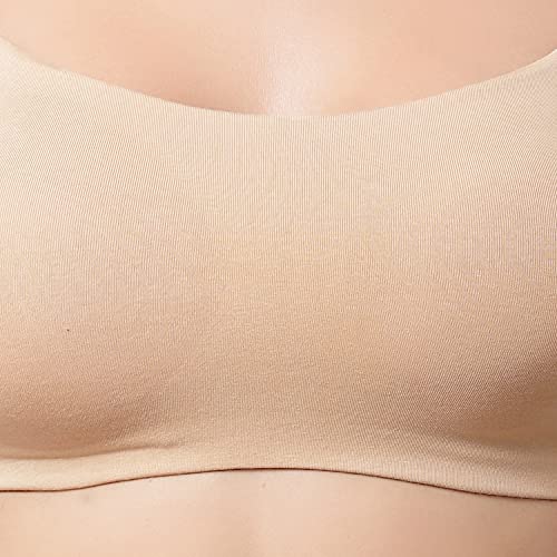 Image of Enamor Moulded Double Layer Front Women's Cotton Cami Bra - Detachable Slim Straps with Back Keyhole, Non Padded, Wirefree, High Coverage - A022 (Pack of 2)