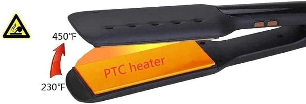 Plancha de pelo inteligente Curler, ancha, para cabello húmedo y seco, calentamiento rápido, con superficie recubierta de cerámica miniatura 3