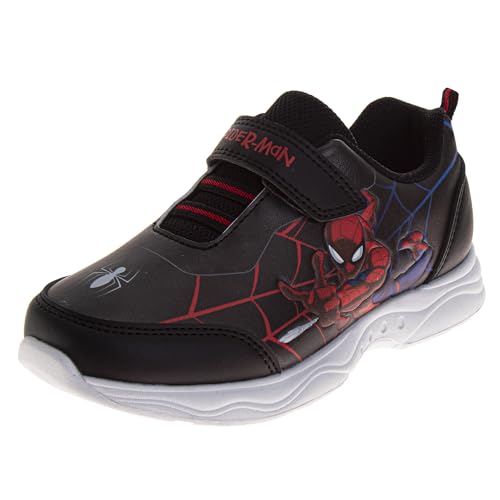 Marvel Spiderman Shoes for Boys Laceless Slipon Strap Closure Spidey Sneakers Athletic Sneaker for Kids Sizes 10 Toddler 11-13 Little Kid 1-4 Big Kid