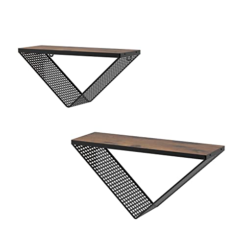 Lot de 2 étagères murales flottantes triangulaires pour rangement de plantes, salle de bain, chambre à coucher, salon Cover