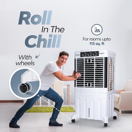 Image of SUMMERCOOL Nexia 95Ltr Desert Air Cooler for Home | High Speed Fan | 35ft powerful air throw | Inverter Compatible | HoneyComb | Collapsible Louvres| 1 year warranty | White