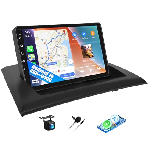 SIXWIN 4GB+64GB Android 15 Autorradio para BMW X3 E83 2004-2012 - 9" HD E83 Pantalla Táctil HD 1280x720 con CarPlay y Android Auto Inalámbrico,GPS, Bluetooth 5.0, FM/RDS,32EQ,USB+AHD Cámara