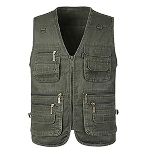 KTWOLEN Heren Outdoor Vest katoen Visvest Ademend Fotografie Vesten Camping Jacht Vest met meerdere zakken
