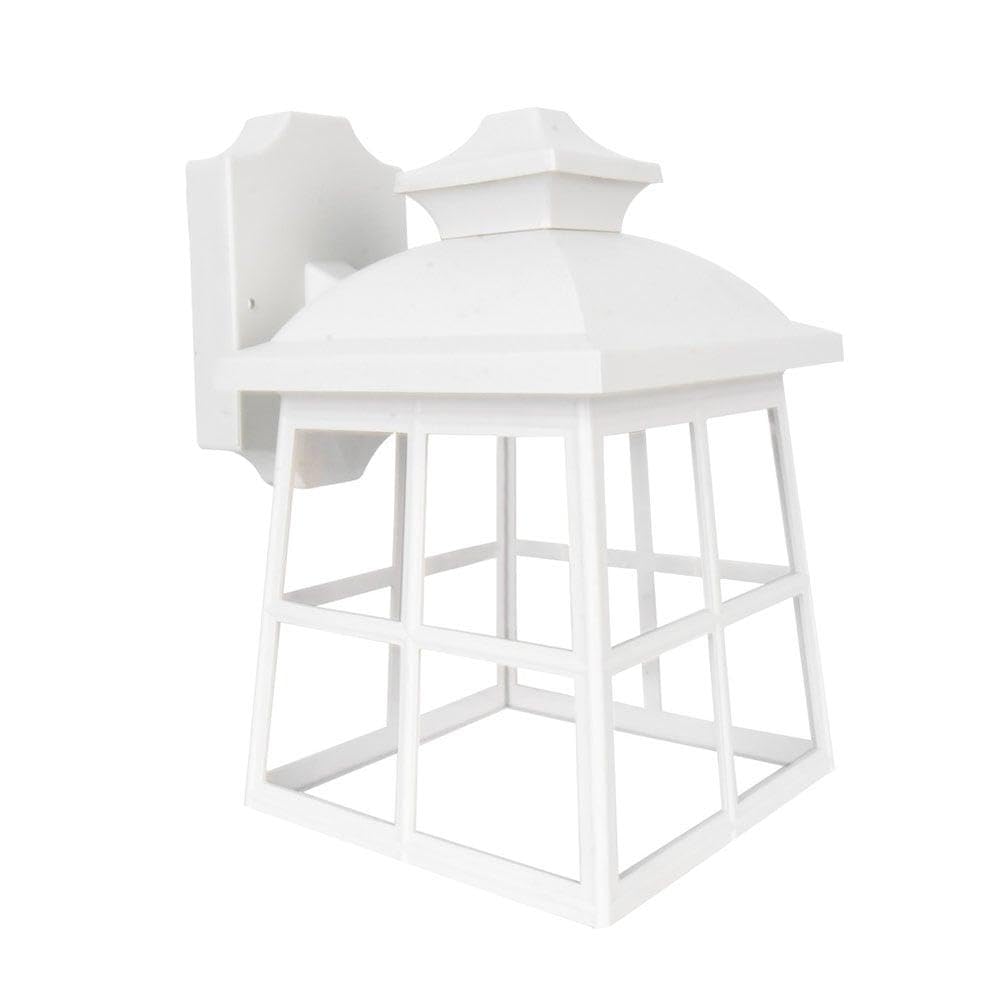 Applique extérieure IP44 blanche en polycarbonate E27, dimensions 27,5 x 17 x 22,3 cm