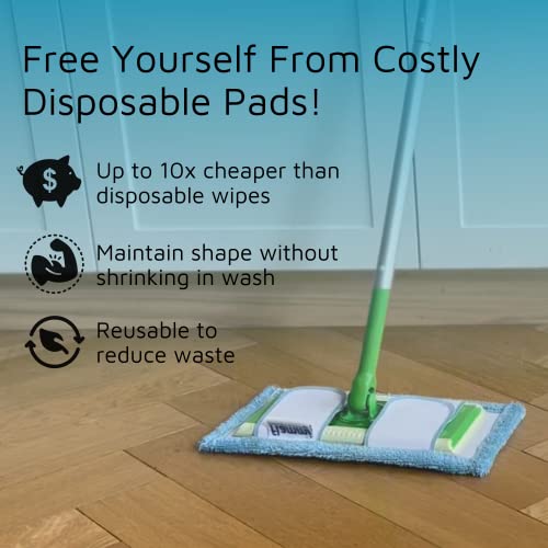 Reusable Mop Pads for Flash Speedmop Heavy Duty Microfibre Wet Dry Cleaning Mop Pad Machine Washable Up to 100x (4 Pack)