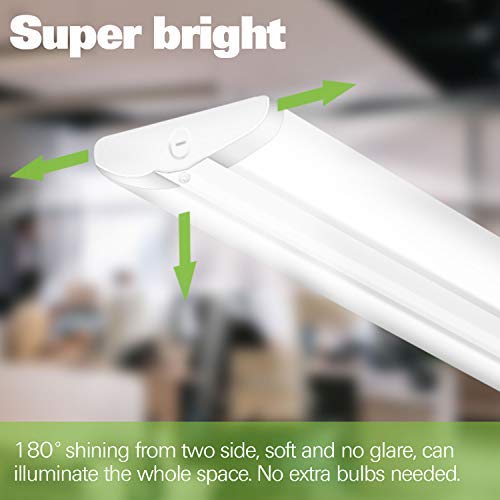 Hykolity 110W 8Ft Led Shop Lights Ultra Slim Led Wraparound, 12600Lm 5000K Led Strip Lights, Flush Mount Warehouse Garage Office Ceiling Light Fixture, 8 Foot Fluorescent Tube Replacement - 4 Pack #TOP3