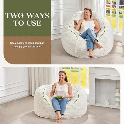 Image of Hobestluk Adults Bean Bag Chair 4FT Big BeanBag Chair Extra Large Oversized
