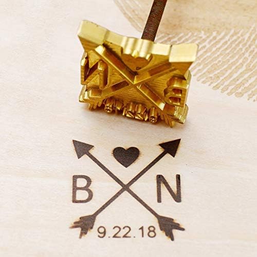 Hierro de marca de madera con logotipo personalizado, sello de hierro de marca de cuero duradero, sello de calor para barbacoa incluyendo el mango,