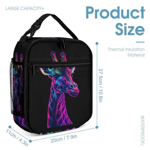 Cool Giraffe Backpack Shoulder Bags Lunch Bag Pencil Case Box 3 Set Daypack Cute4