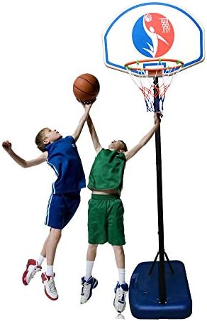Hommoo Mini Protable Basketball Hoop System, Kids Adjustable Height Basketball Hoop Stand, 4.9 Ft -5.9 Ft