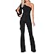 Sommer Lang Jumpsuit Damen Elegant Kurzarm Playsuit mit Gürtel und Taschen Hosenanzug Breite Weites Bein Overall für Hochzeit Business Festlich