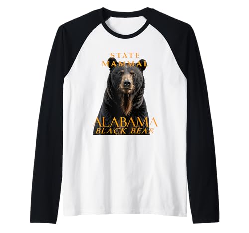Alabama Territory Mamífero El Oso Negro Camiseta Manga Raglan