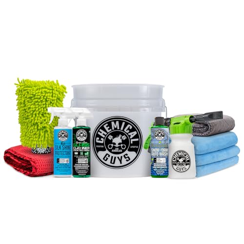 Chemical Guys 11-Piece Car Cleaning Kit with TORQ Blaster Foam Gun, Bucket (5) Towels, (3) 16 Oz Care Products, (1) Woolly Mammoth Towel - image 1