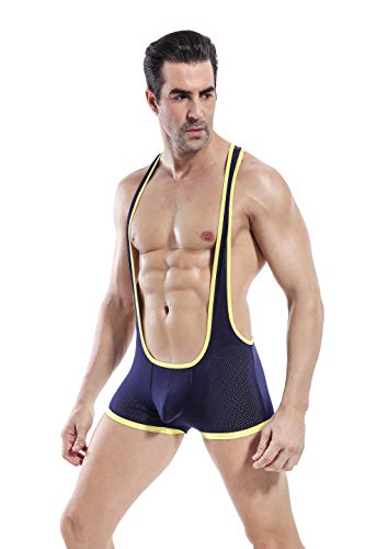 F Plus R Men's Mesh Jockstrap Bodywear (Small, Dark Blue Back Normal) #TOP2
