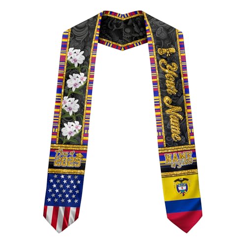 MonkeyVan Colombians Graduation Sash, Custom Colombians American Flag Graduation Sash 2025, Colombia Graduation Stole Clb9
