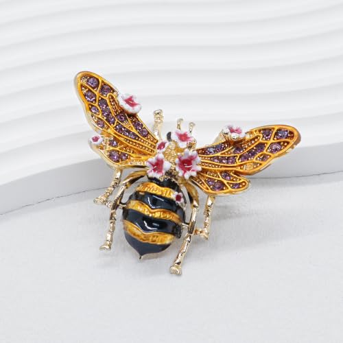 Image of Insect Animal Brooch Pin for Women Rhinestone Lapel Pins Vintage Brooches for Costume Accessories