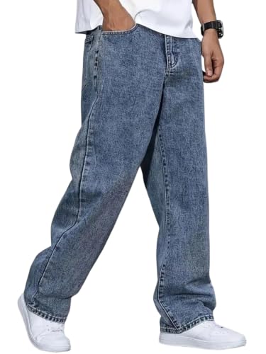 Image of Men's Acid Wash Straight Fit Grey Denim Jeans
