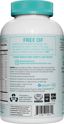 Image of SmartyPants Prenatal Vitamins for Women, Multivitamin Gummies: Omega 3 Fish Oil (EPA /DHA), Biotin,Methylfolate,Vitamin D3,C, Vitamin B12,B6,A,K & Zinc,Inositol, (30 Day Supply),120 Count (Pack of 12)